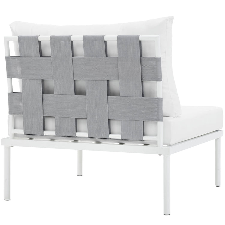 Harmony Armless Outdoor Patio Aluminum Chair - White White