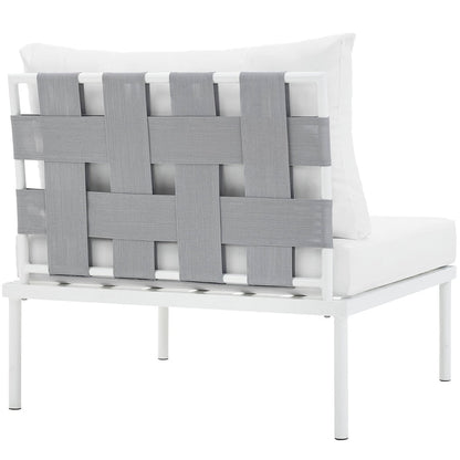 Harmony Armless Outdoor Patio Aluminum Chair - White White