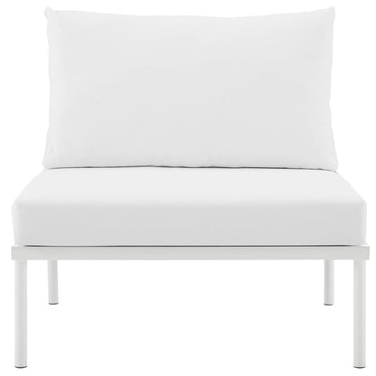 Harmony Armless Outdoor Patio Aluminum Chair - White White