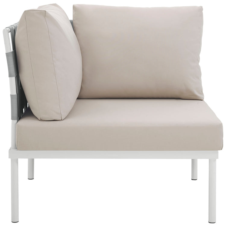 Harmony Outdoor Patio Aluminum Corner Sofa - White Beige