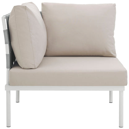 Harmony Outdoor Patio Aluminum Corner Sofa - White Beige