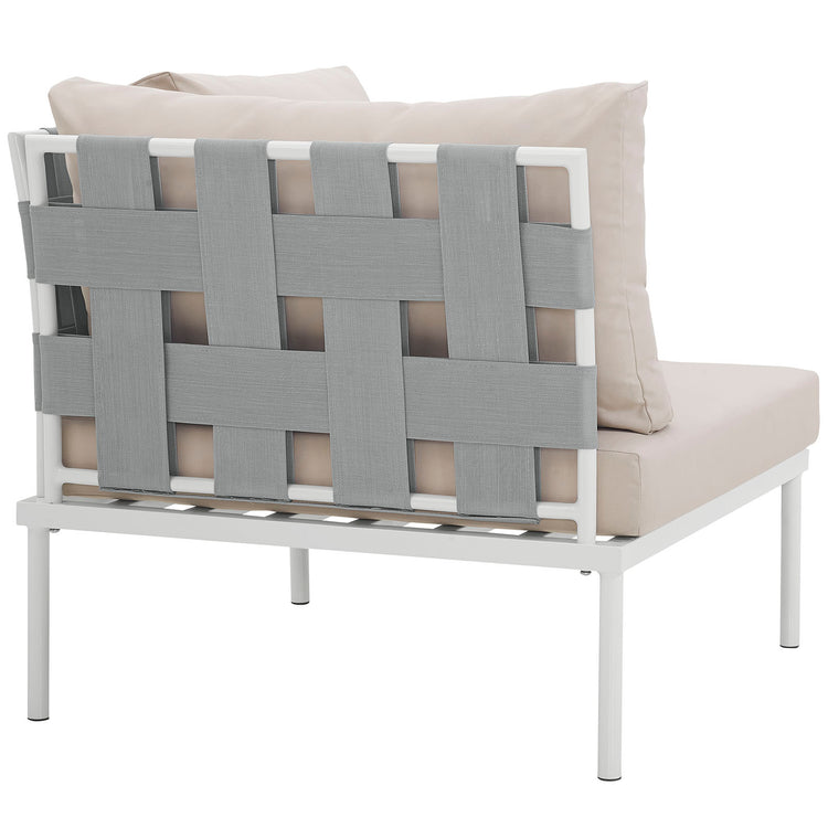 Harmony Outdoor Patio Aluminum Corner Sofa - White Beige