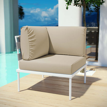 Harmony Outdoor Patio Aluminum Corner Sofa - White Beige