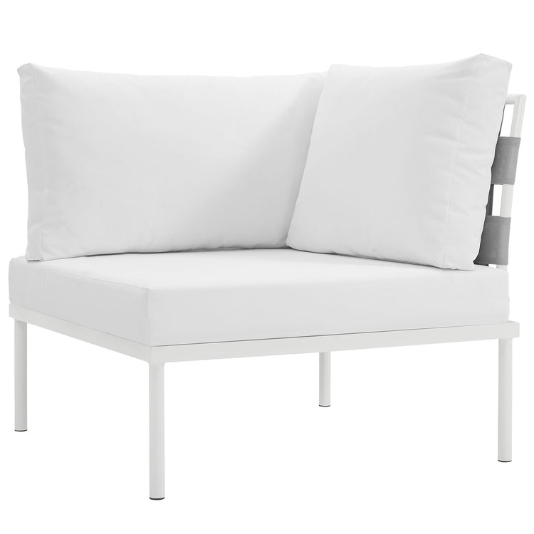 Harmony Outdoor Patio Aluminum Corner Sofa - White White