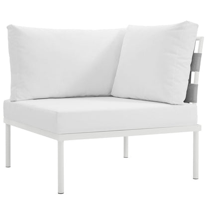 Harmony Outdoor Patio Aluminum Corner Sofa - White White