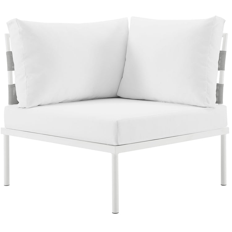 Harmony Outdoor Patio Aluminum Corner Sofa - White White