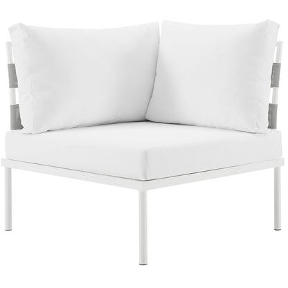 Harmony Outdoor Patio Aluminum Corner Sofa - White White