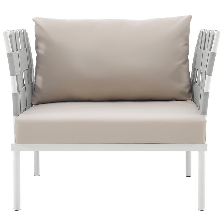 Harmony Outdoor Patio Aluminum Armchair - White Beige