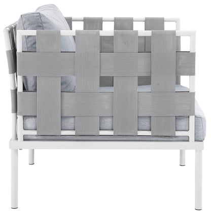 Harmony Outdoor Patio Aluminum Armchair - White Gray