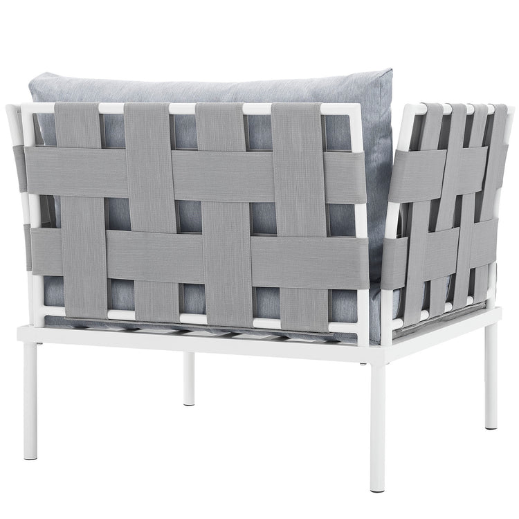 Harmony Outdoor Patio Aluminum Armchair - White Gray