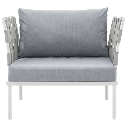 Harmony Outdoor Patio Aluminum Armchair - White Gray