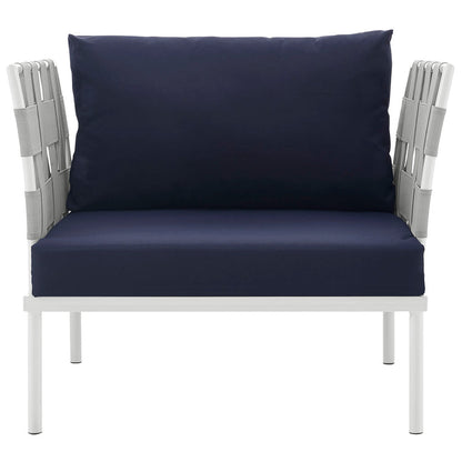 Harmony Outdoor Patio Aluminum Armchair - White Navy