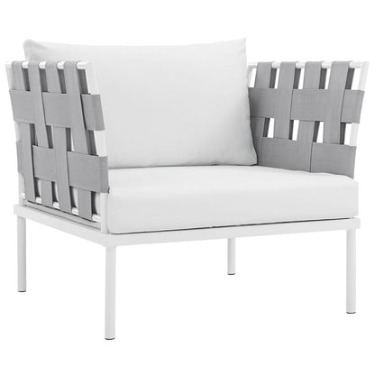 Harmony Outdoor Patio Aluminum Armchair - White White