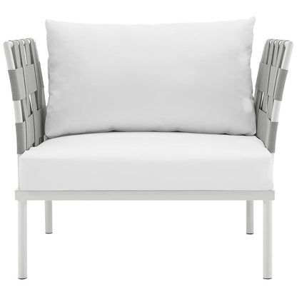 Harmony Outdoor Patio Aluminum Armchair - White White