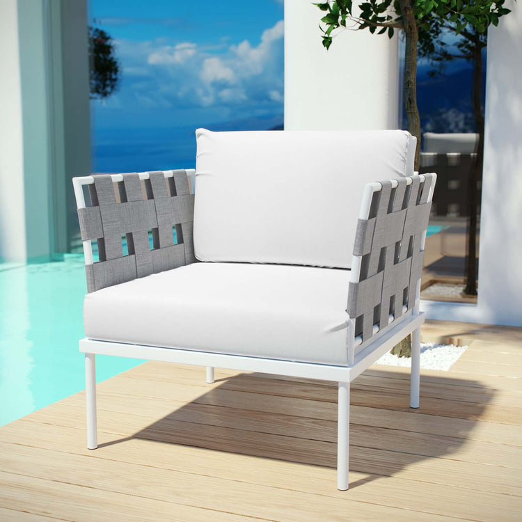 Harmony Outdoor Patio Aluminum Armchair - White White