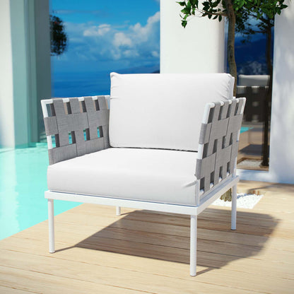 Harmony Outdoor Patio Aluminum Armchair - White White