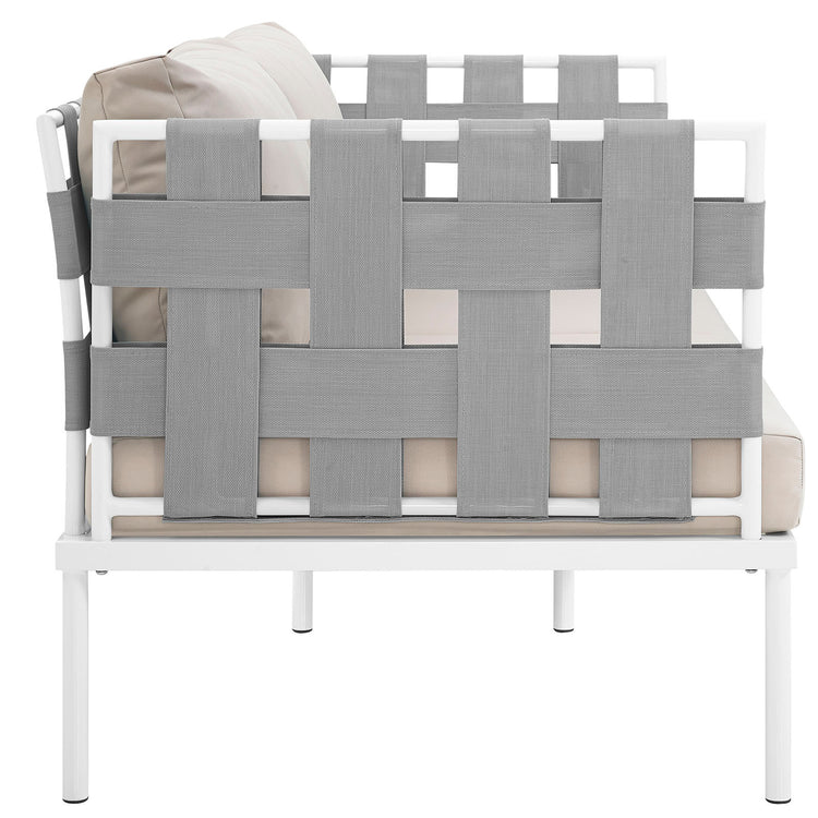 Harmony Outdoor Patio Aluminum Loveseat - White Beige