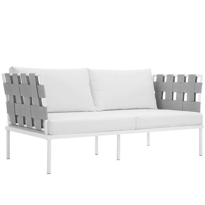Harmony Outdoor Patio Aluminum Loveseat - White White