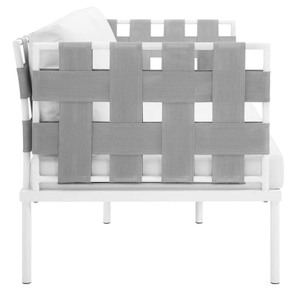 Harmony Outdoor Patio Aluminum Loveseat - White White
