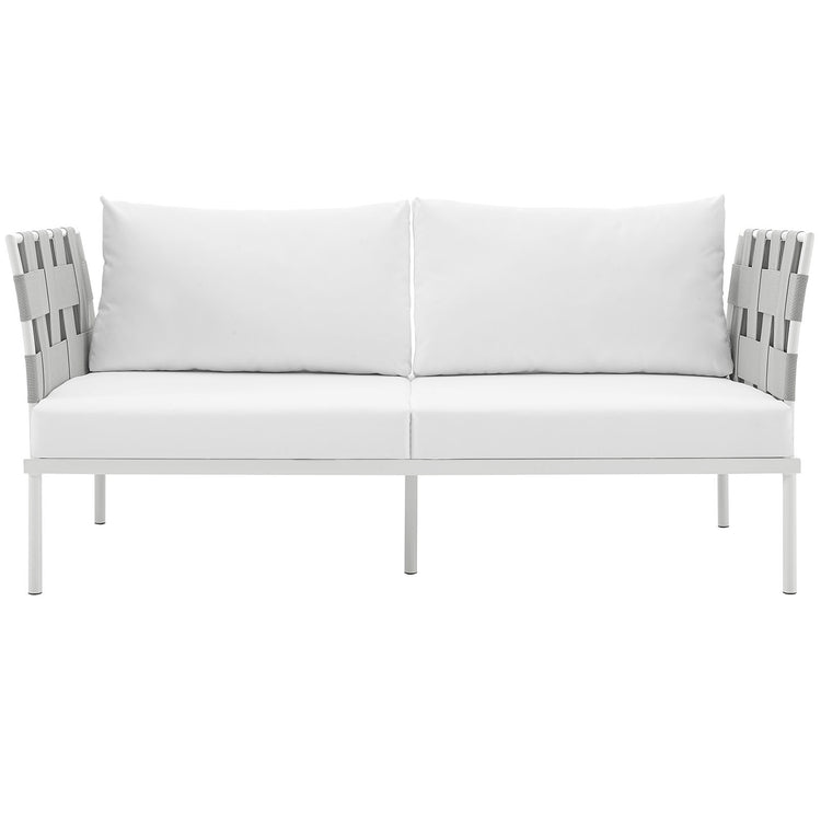 Harmony Outdoor Patio Aluminum Loveseat - White White