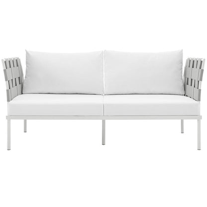 Harmony Outdoor Patio Aluminum Loveseat - White White