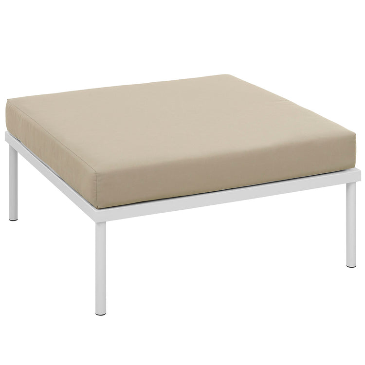 Harmony Outdoor Patio Aluminum Ottoman - White Beige