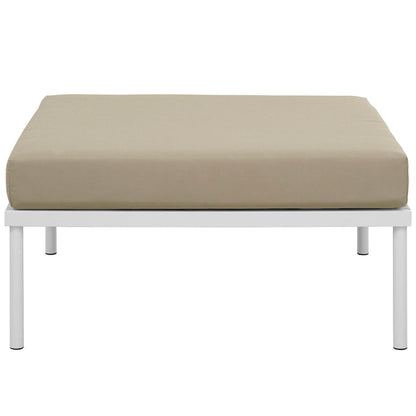 Harmony Outdoor Patio Aluminum Ottoman - White Beige