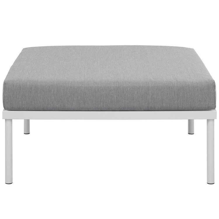 Harmony Outdoor Patio Aluminum Ottoman - White Gray