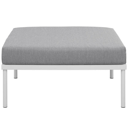 Harmony Outdoor Patio Aluminum Ottoman - White Gray