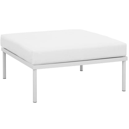 Harmony Outdoor Patio Aluminum Ottoman - White White