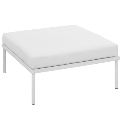 Harmony Outdoor Patio Aluminum Ottoman - White White