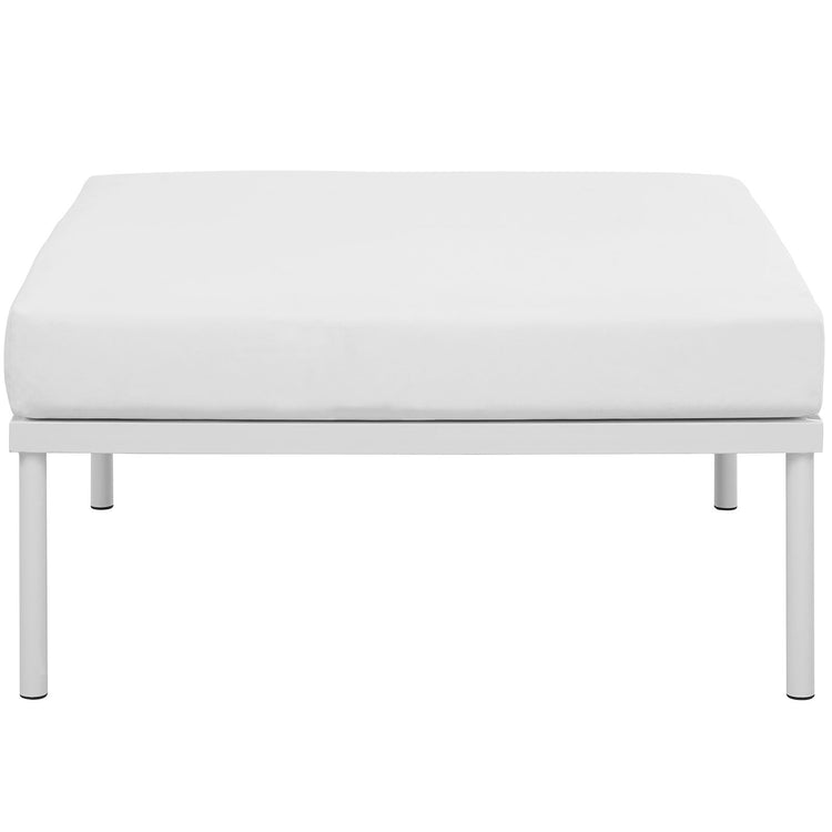 Harmony Outdoor Patio Aluminum Ottoman - White White