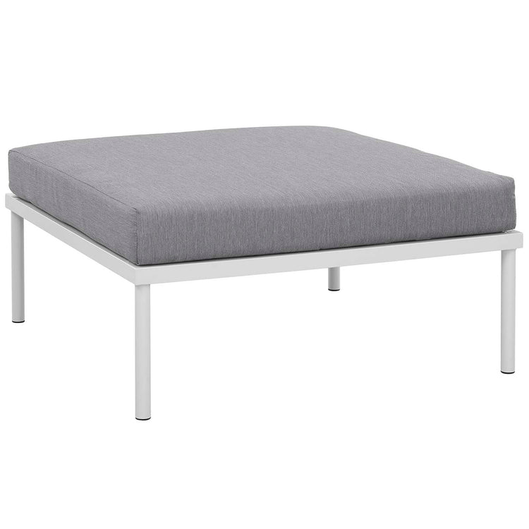 Harmony 10 Piece Outdoor Patio Aluminum Sectional Sofa Set - White Gray