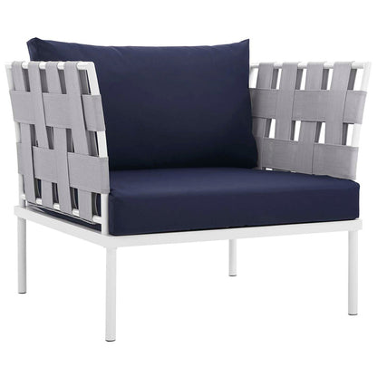 Harmony 10 Piece Outdoor Patio Aluminum Sectional Sofa Set - White Navy