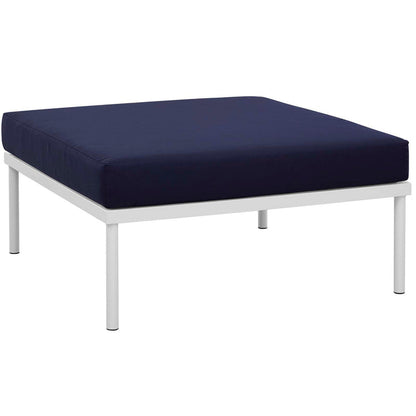 Harmony 10 Piece Outdoor Patio Aluminum Sectional Sofa Set - White Navy