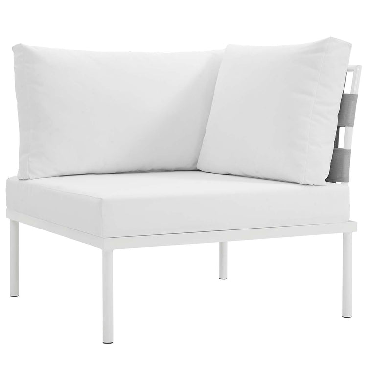 Harmony 10 Piece Outdoor Patio Aluminum Sectional Sofa Set - White White
