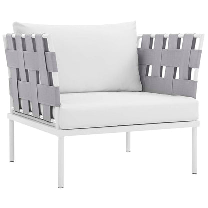 Harmony 8 Piece Outdoor Patio Aluminum Sectional Sofa Set - White White
