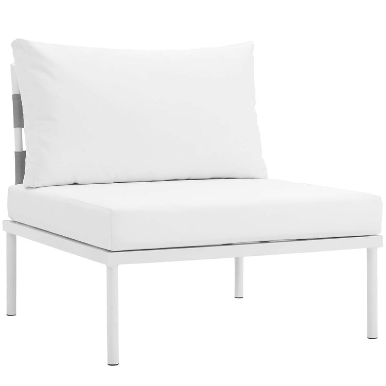 Harmony 5 Piece Outdoor Patio Aluminum Sectional Sofa Set - White White