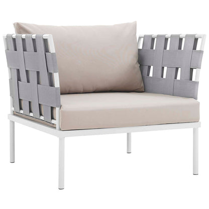 Harmony 5Piece Outdoor Patio Aluminum Sectional Sofa Set - White Beige