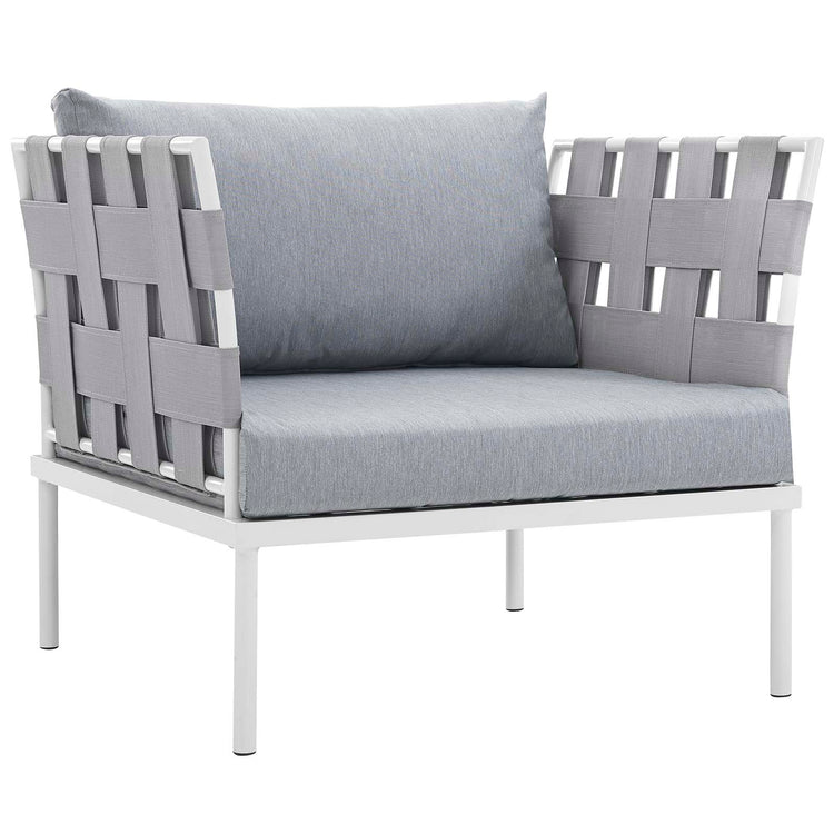Harmony 5Piece Outdoor Patio Aluminum Sectional Sofa Set - White Gray