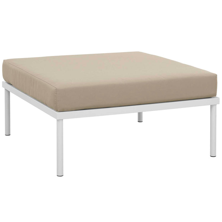 Harmony 8 Piece Outdoor Patio Aluminum Sectional Sofa Set - White Beige