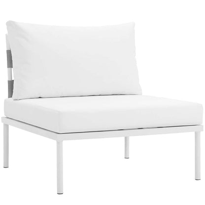 Harmony 8 Piece Outdoor Patio Aluminum Sectional Sofa Set - White White