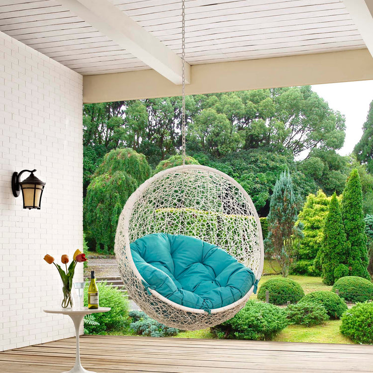 Hide Outdoor Patio Swing Chair Without Stand - White Turquoise