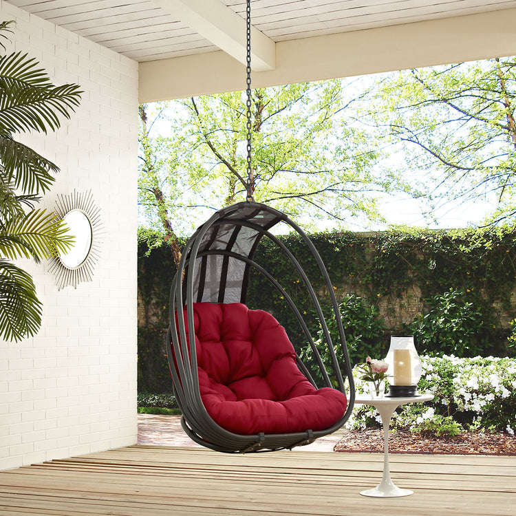 Whisk Outdoor Patio Swing Chair Without Stand - Red