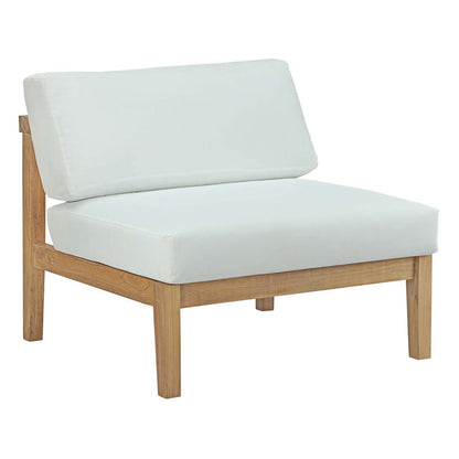 Bayport Outdoor Patio Teak Armless - Natural White
