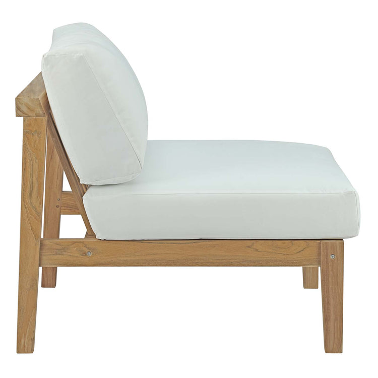 Bayport Outdoor Patio Teak Armless - Natural White