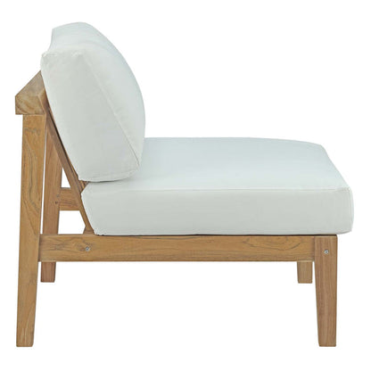 Bayport Outdoor Patio Teak Armless - Natural White
