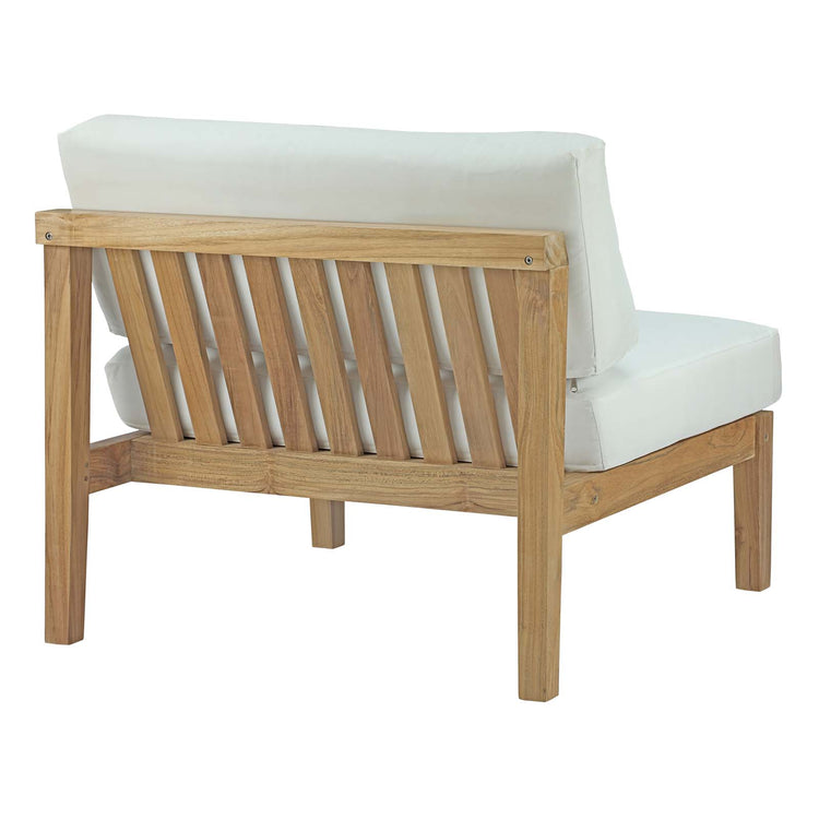 Bayport Outdoor Patio Teak Armless - Natural White