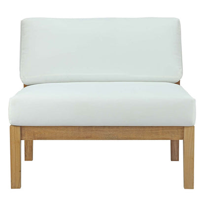 Bayport Outdoor Patio Teak Armless - Natural White