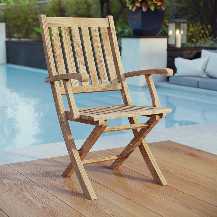 Marina Outdoor Patio Teak Folding Chair - Default Title